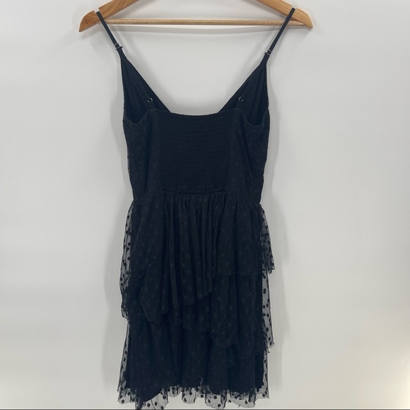 Abercrombie & Fitch Y2K Black Tule Layered smocked Back Dress Size Small - Picture 9 of 10